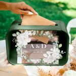 Κουτί Ευχών Ξύλινο Γάμου με Ορθογώνιο Σχήμα και Ονόματα