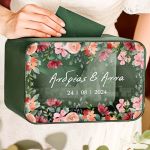 Κουτί Ευχών για Γάμο Ορθογώνιο με Ονόματα και Ημερομηνία