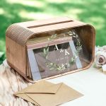 Γαμήλιο Κουτί Ευχών Ξύλινο Προσωποποιημένο σε Ορθογώνιο Σχήμα