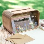 Γαμήλιο Κουτί Ευχών σε Ορθογώνιο Σχήμα με Ονόματα