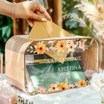 Κουτί Ευχών Γάμου Ξύλινο με Ορθογώνιο Σχήμα και Ονόματα