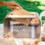 Κουτί Ευχών Γάμου Ορθογώνιο με Ημερομηνία και Ονόματα