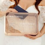 Κουτί Γάμου Ξύλινο για Ευχές σε Ορθογώνιο Σχήμα με Ονόματα