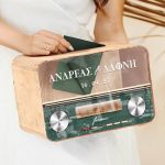 Γαμήλιο Κουτί Ευχών σε Ορθογώνιο Σχήμα με Ονόματα