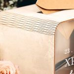 Κουτί για Ευχές Γάμου Ορθογώνιο με Ονόματα και Ημερομηνία