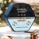 Κουτί για Ευχές Γάμου σε Εξάγωνο Σχήμα με Ονόματα