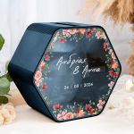 Γαμήλιο Κουτί Ευχών σε Εξάγωνο Σχήμα με Ονόματα