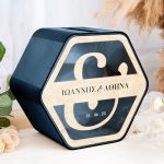 Κουτί Ευχών για Γάμο με Ονόματα σε Εξάγωνο Σχήμα