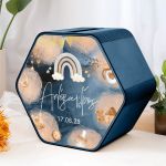 Κουτί Ευχών Βάπτισης Premium σε Σχήμα Εξάγωνο με Όνομα