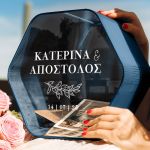 Κουτί Γάμου Προσωποποιημένο για Ευχές με Εξάγωνο Σχήμα