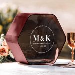 Κουτί Ευχών Γάμου Εξάγωνο με Μονογράμματα και Ημερομηνία