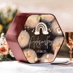 Κουτί Ευχών Βάπτισης Premium σε Σχήμα Εξάγωνο με Όνομα