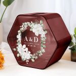 Κουτί Ευχών Γάμου Προσωποποιημένο σε Εξάγωνο Σχήμα