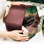 Κουτί Γάμου Εξάγωνο για Ευχές με Ονόματα και Ημερομηνία