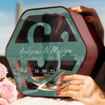 Κουτί Ευχών Εξάγωνο με Ονόματα και Ημερομηνία