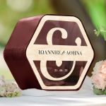 Κουτί Ευχών για Γάμο με Ονόματα σε Εξάγωνο Σχήμα