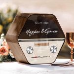 Κουτί Γάμου Ευχών, Εξατομικευμένο σε Εξάγωνο Ξύλινο Σχέδιο