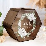 Κουτί Ευχών Γάμου Προσωποποιημένο σε Εξάγωνο Σχήμα