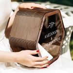 Γαμήλιο Κουτί Ευχών με Ονόματα σε Εξάγωνο Σχήμα