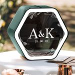 Κουτί Γάμου για Ευχές με Ονόματα σε Εξάγωνο Σχήμα