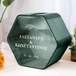 Γαμήλιο Κουτί Ευχών με Εξάγωνο Σχήμα και Ονόματα