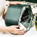 Κουτί Ευχών Γάμου Ξύλινο, Εξατομικευμένο με Εξάγωνο Σχήμα