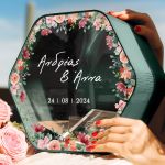 Γαμήλιο Κουτί Ευχών σε Εξάγωνο Σχήμα με Ονόματα