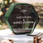 Γαμήλιο Κουτί Ευχών με Εξάγωνο Σχήμα και Ονόματα