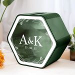 Κουτί Γάμου για Ευχές με Ονόματα σε Εξάγωνο Σχήμα