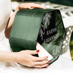 Κουτί Ευχών Γάμου Ξύλινο με Εξάγωνο Σχήμα και Ονόματα