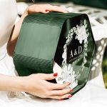 Κουτί Ευχών Γάμου Προσωποποιημένο σε Εξάγωνο Σχήμα