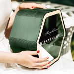 Κουτί Ευχών για Γάμο Εξάγωνο με Ονόματα και Ημερομηνία