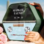 Κουτί για Ευχές Γάμου σε Εξάγωνο Σχήμα με Ονόματα