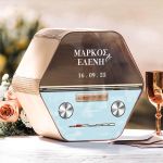 Κουτί για Ευχές Γάμου σε Εξάγωνο Σχήμα με Ονόματα