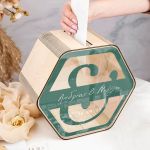 Κουτί Ευχών Εξάγωνο με Ονόματα και Ημερομηνία