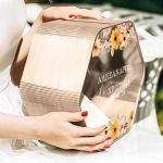 Κουτί Ευχών Γάμου σε Ξύλινο Εξάγωνο Σχήμα με Ονόματα