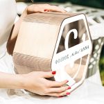 Γαμήλιο Κουτί Ευχών με Ονόματα σε Εξάγωνο Σχήμα