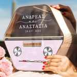 Κουτί Γάμου Εξάγωνο για Ευχές με Ημερομηνία και Ονόματα