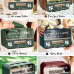 Γαμήλιο Κουτί Ευχών σε Ορθογώνιο Σχήμα με Ονόματα