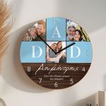 Ξύλινο Ρολόι με Φωτογραφίες, Αναμνηστικό Δώρο για Μπαμπά