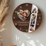 Ξύλινο Ρολόι με Φωτογραφία και Αφιέρωση, Δώρο για Πατέρα