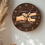 Ρολόι Τοίχου από Ξύλο με Φωτογραφία, Δώρο για Πατέρα
