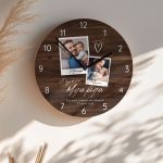 Ξύλινο Ρολόι Τοίχου με Φωτογραφίες Polaroid, Δώρο για Πατέρα