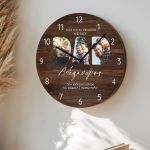 Ξύλινο Ρολόι Τοίχου με Φωτογραφία, Ιδανικό Δώρο για Μπαμπά