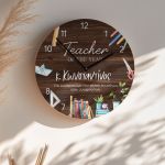 Μεγάλο Ξύλινο Ρολόι Τοίχου, Ιδανικό Δώρο για Εκπαιδευτικό
