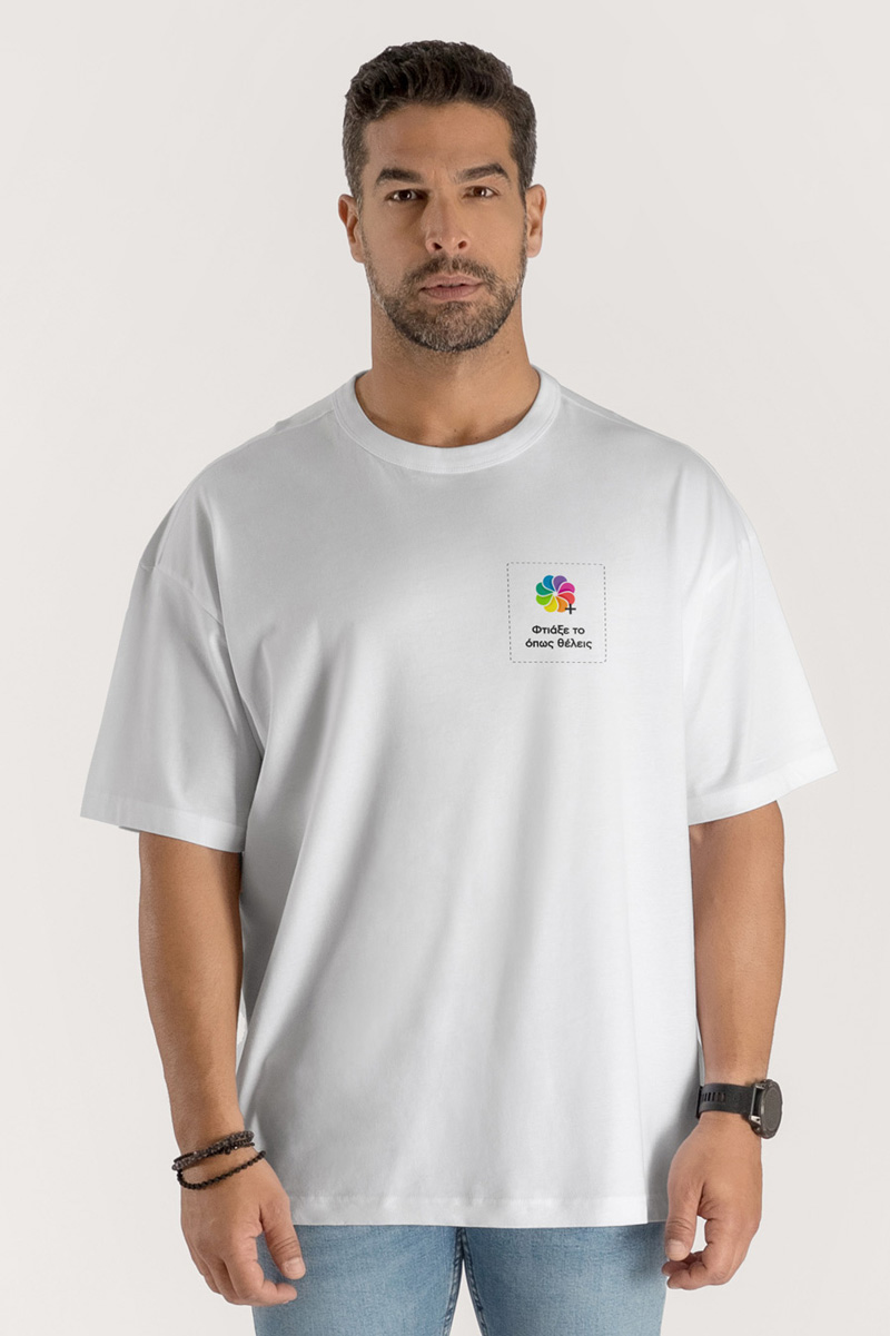 Ανδρικό Oversized Οργανικό T-Shirt με Εκτύπωση | Sol's Boxy Men