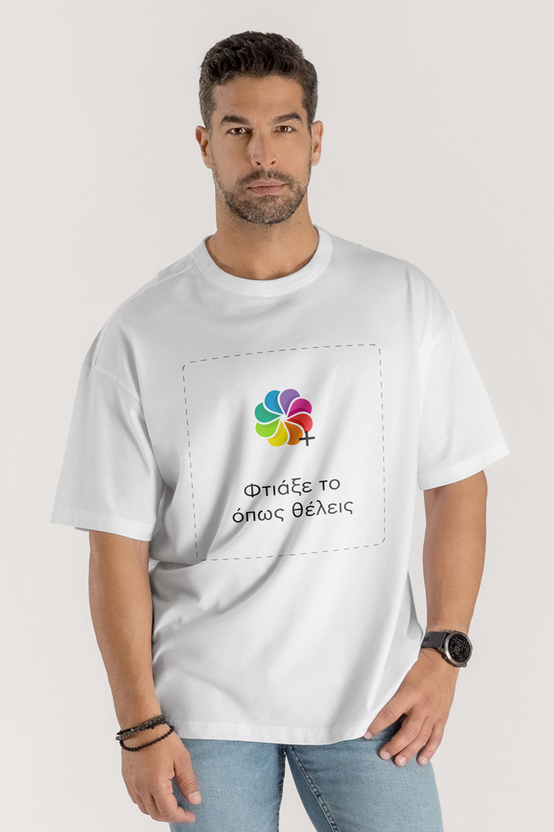 Ανδρικό Oversized Οργανικό T-Shirt με Εκτύπωση | Sol's Boxy Men