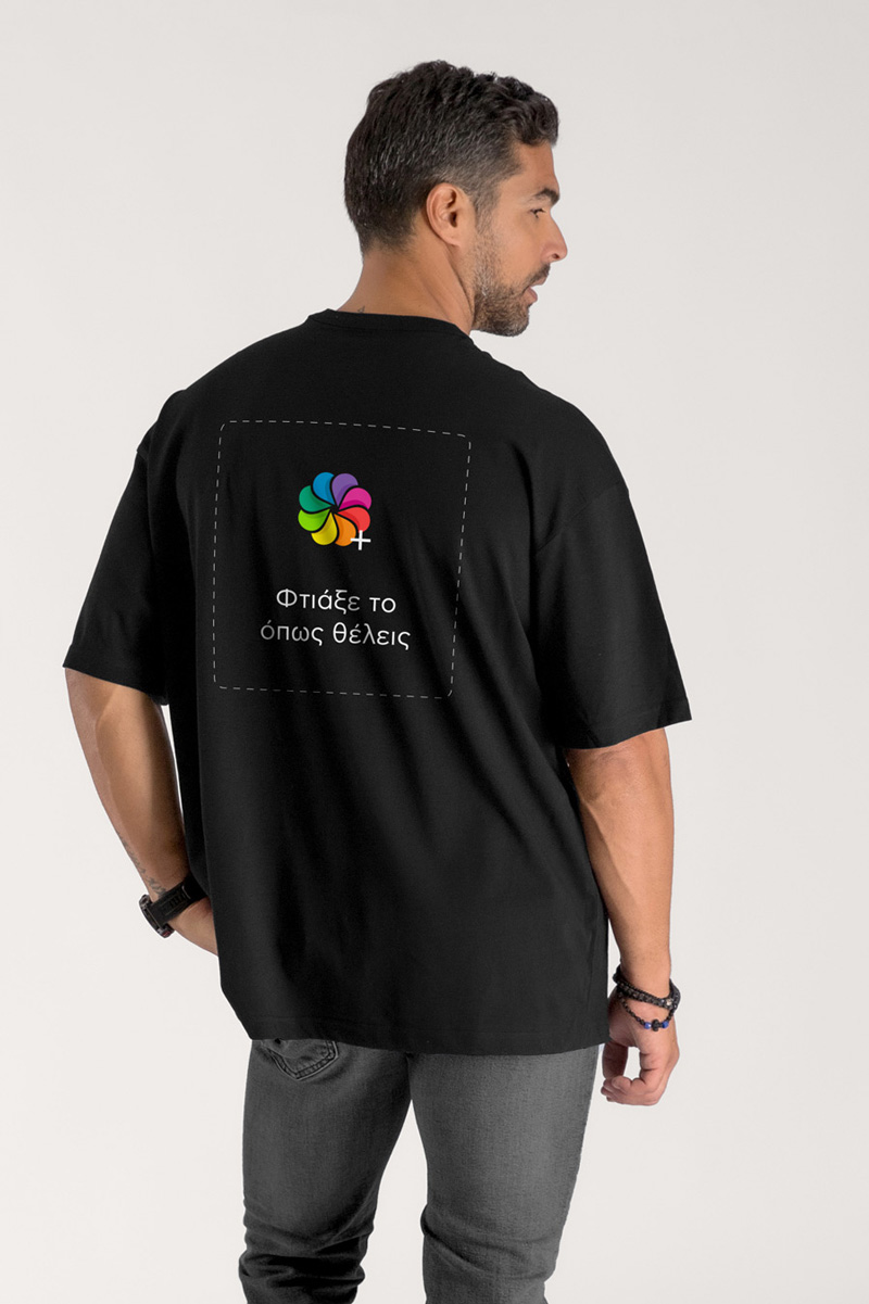 Oversized T-Shirt με Εκτύπωση στην Πλάτη | Sol's Boxy Men