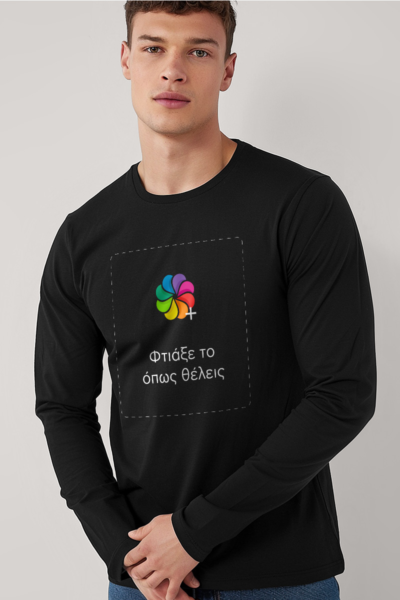 Sol's Imperial Μακρυμάνικο T-Shirt με Εκτύπωση, Μαύρο Χρώμα