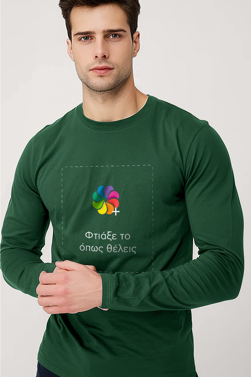 Sol's Imperial Μακρυμάνικο T-Shirt με Εκτύπωση, Πράσινο Χρώμα